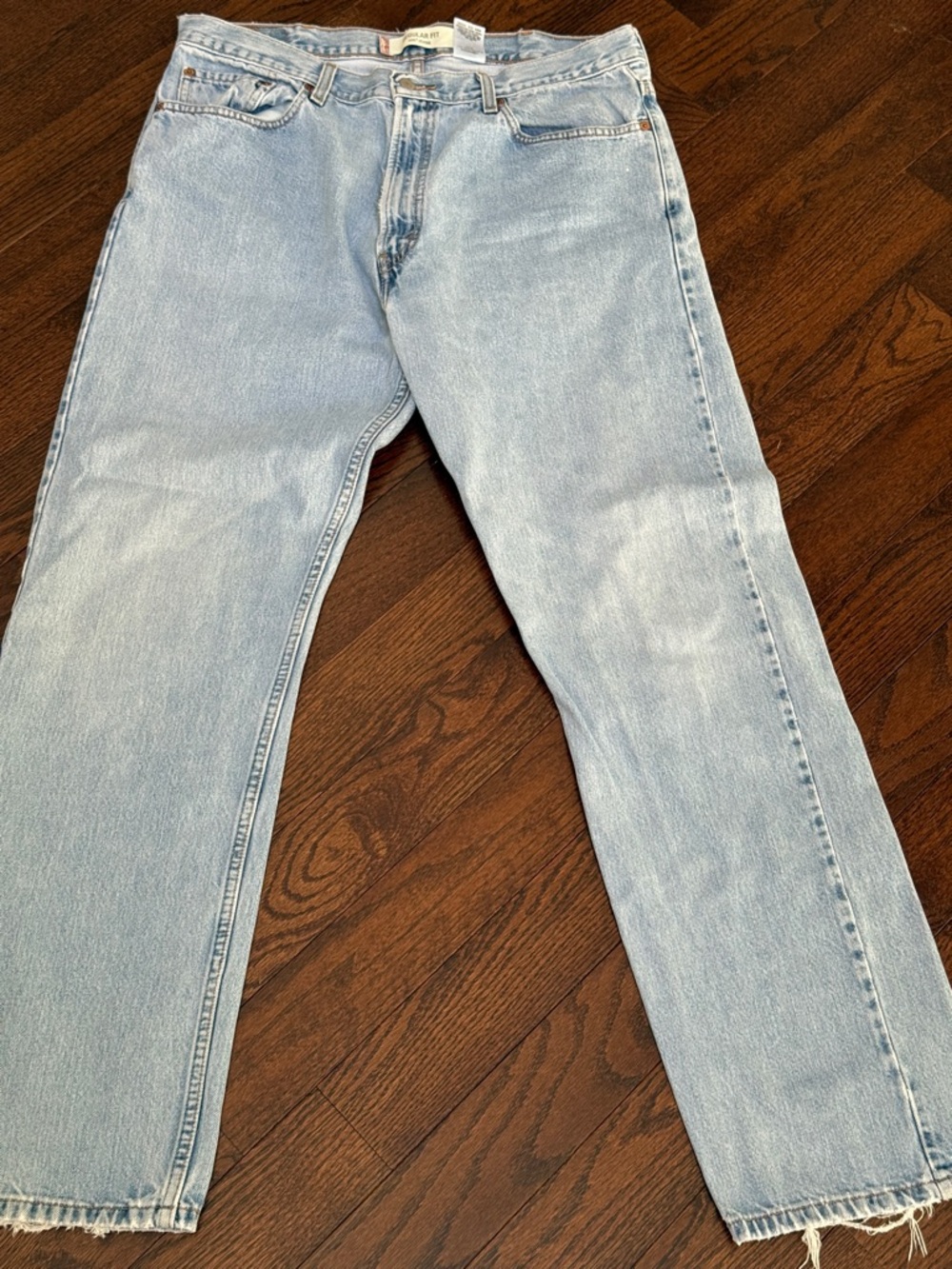 Levi's Light Blue Men's Straight Jeans 505, 100% cotton, size 38X34